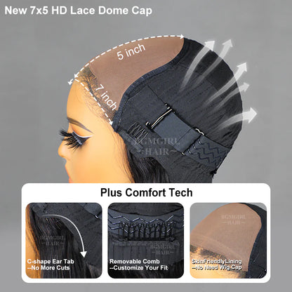 Blowout Bob Straight 7x5 Lace Wear Go Wig Pre-Bleached Tiny Knots Glueless Wig | BGMgirl Hair