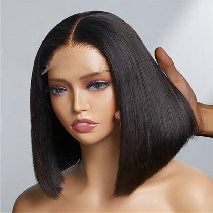 $59.9 Short Bob Wigs Straight Hair 4x4 HD Transparent Lace Closure Human Hair Wigs With Full Ends Special Offer