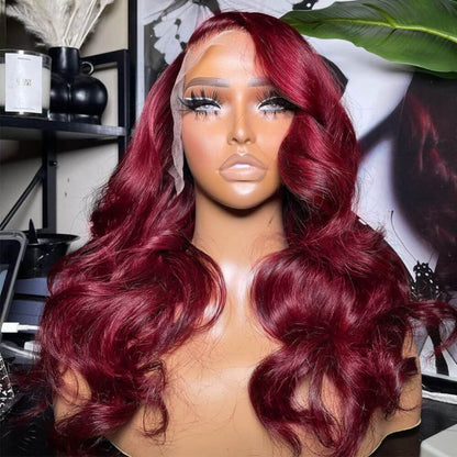 20"=$149 99J Burgundy Red Straight/Body Wave Wigs 13x4/4x4 HD Lace Front Wig Special Offer