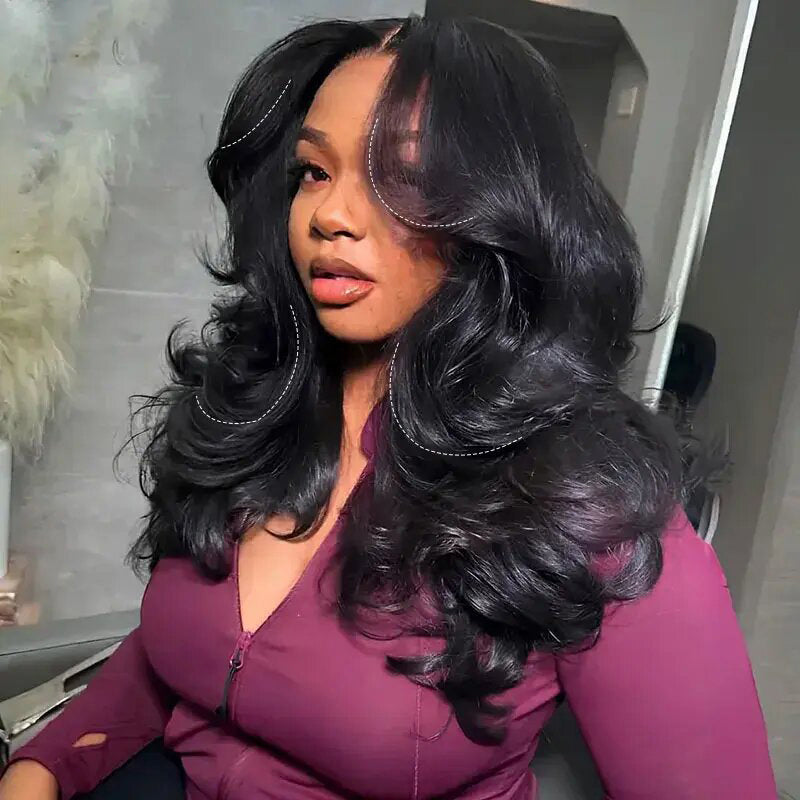 Face-Framing Layered Cut Body Wave 9x6 Wear Go Wig Transparent Lace Glueless Wig | BGMgirl Hair
