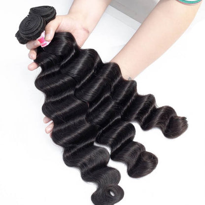Loose Deep Wave Virgin Human Hair Weft 3 Bundles 100% Unprocessed Virgin Human Hair Extension