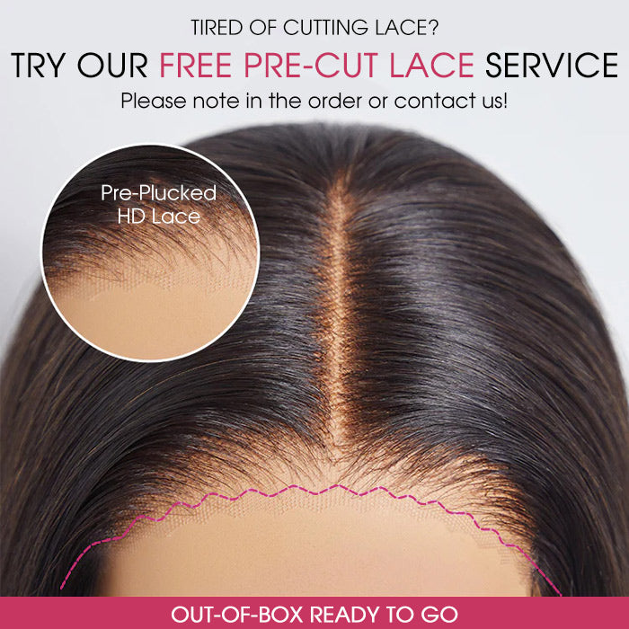 Layered Cut Yaki Straight Glueless Human Hair Wigs Wear Go Short Bob Long Lace Front HD Lace Wig