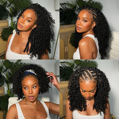 Burmese Curly 3 In 1 Half Wig Drawstring Band Flip Over Wear Go Wig BGMgirl Hair