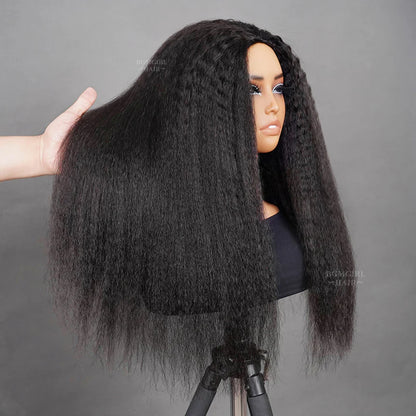 Kinky Straight 3 In 1 Half Wig Drawstring Band Wear Go Wig Invisible Hairline BGMgirl Hair