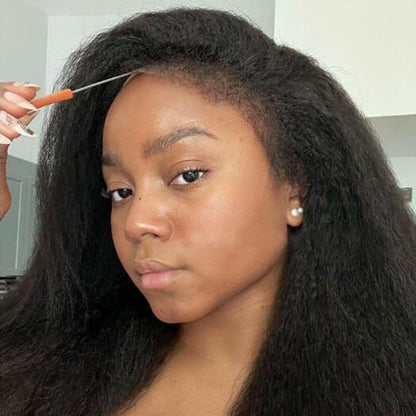 4C Edges | Kinky Straight  Wigs With Kinky Edges 13x4 HD Lace Front Wigs