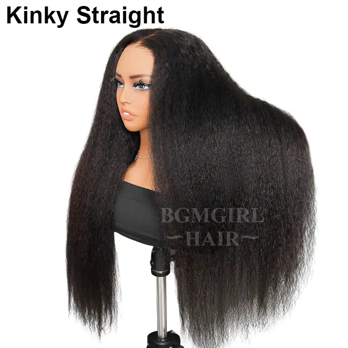 M-cap Kinky Straight / Yaki Straight 9x6 Wear Go Wig HD Lace Pre-Bleached Tiny Knots Glueless Wig | BGMgirl Hair