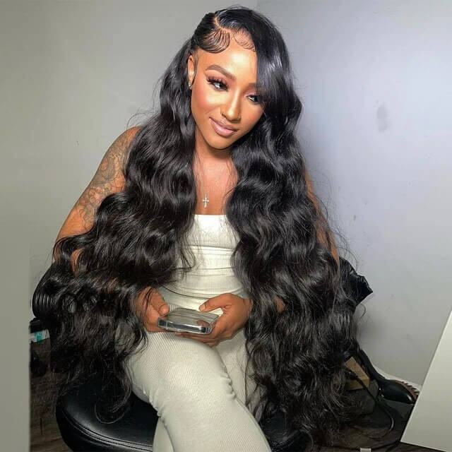 30inch Long 13x4 HD Lace Frontal Wigs Pre-plucked Natural Hairline Breathable Glueless Human Hair Wig