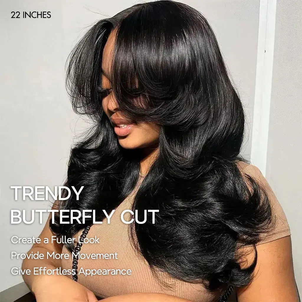 Layered Cut Chocolate Brown #4 Body Wave Wear Go Wig 7x5 Lace Closure 180% Glueless Color Wig | BGMgirl Hair