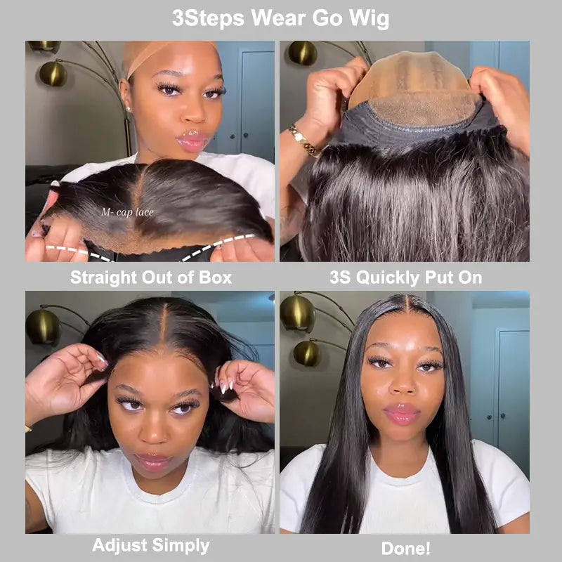 M-cap Straight 9x6 Wear Go Wig HD Lace Pre-Bleached Tiny Knots Pre-Plucked Natural Hairline Glueless Wig | BGMgirl Hair