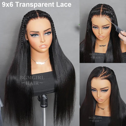 9x6 M-Cap Straight Wear Go Wig Pre Bleached Tiny Knots Pre Plucked Hairline Glueless Wig | BGMgirl Hair