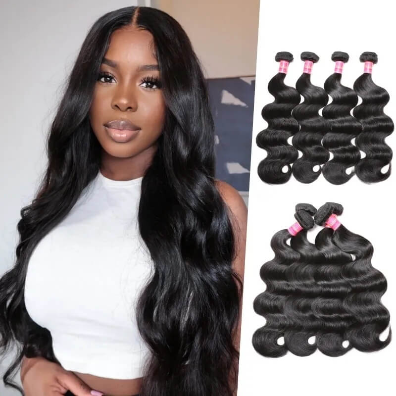 Body Wave Virgin Human Hair 4 Bundles 100% Unprocessed Virgin Human Hair Extension