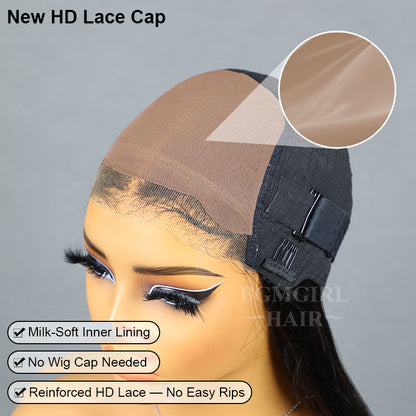 M-cap Kinky Straight / Yaki Straight 9x6 Wear Go Wig HD Lace Pre-Bleached Tiny Knots Glueless Wig | BGMgirl Hair