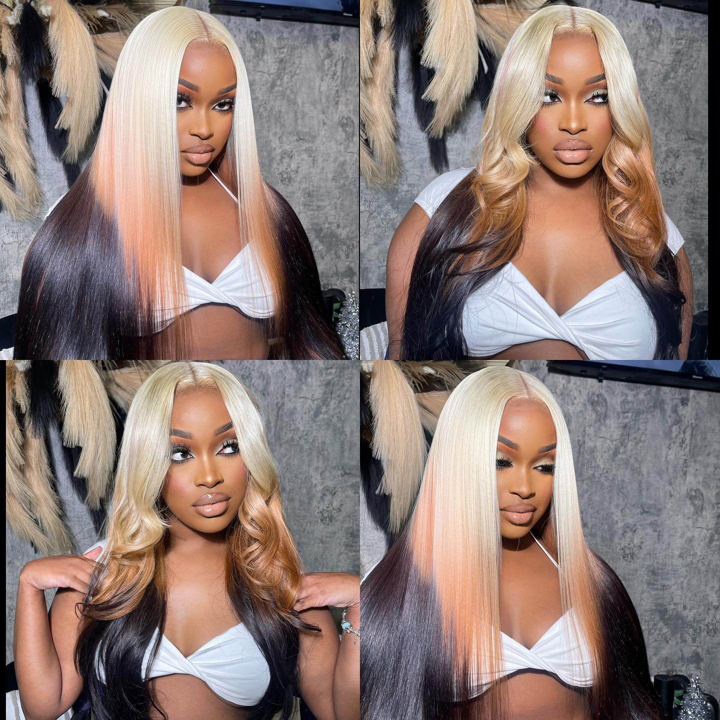 613 Blonde Ombre Lace Front Wig Brazilian Body Wave Human Hair Wigs Pre Plucked