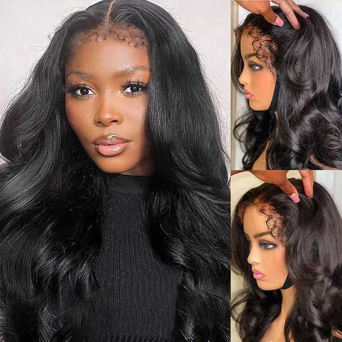 4C Edge Body Wave HD Lace Front Wig With Curly Baby Hair Pre Plucked Natural Hairline Glueless Human Hair Wigs