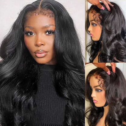 4C Edge Body Wave HD Lace Front Wig With Curly Baby Hair Pre Plucked Natural Hairline Glueless Human Hair Wigs