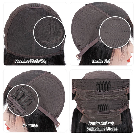 Curtain Air Bangs Body Wave Human Hair Wigs 13x4 /4x4 Lace Wig/ Full Machinemade Wig Available