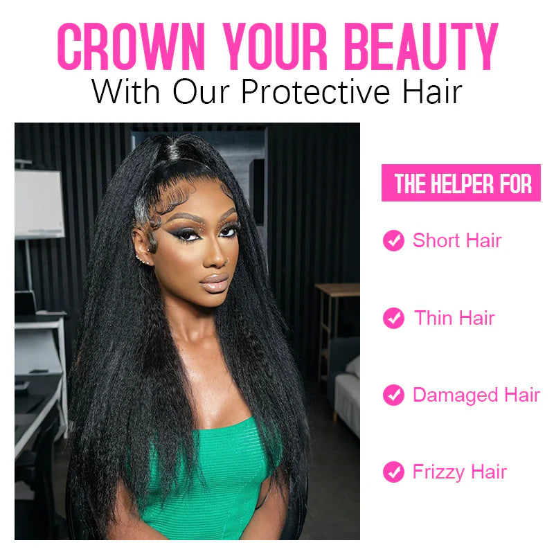 Drawstring Ponytail Kinky Straight Real Human Hair Extension | BGMgirl Hair