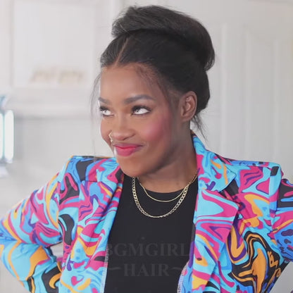 360 Lace Kinky Straight Invisi Draw String Wear Go Wig Pre-Bleached Pre-Cut Lace Glueless Wig | BGMgirl Hair