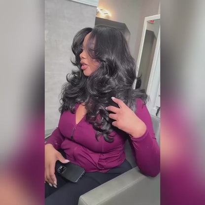 Face-Framing Layered Cut Body Wave 9x6 Wear Go Wig Transparent Lace Glueless Wig | BGMgirl Hair