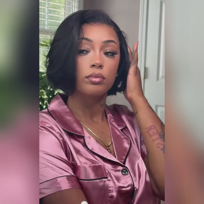 Blowout Bob Straight 7x5 Lace Wear Go Wig Pre-Bleached Tiny Knots Glueless Wig | BGMgirl Hair