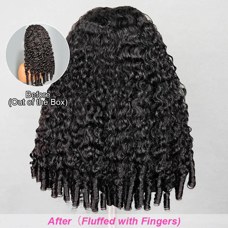 13x6 Burmese Curly Draw String Wear Go Wig HD Lace Bleached Knots Glueless Wig | BGMgirl Hair