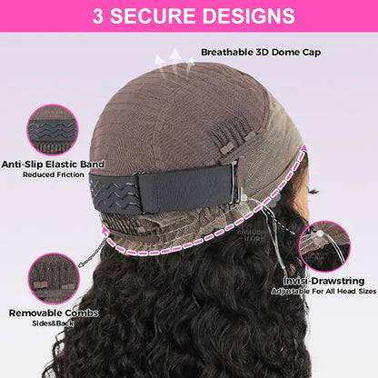 360 Lace Kinky Straight Invisi Draw String Wear Go Wig Pre-Bleached Pre-Cut Lace Glueless Wig | BGMgirl Hair