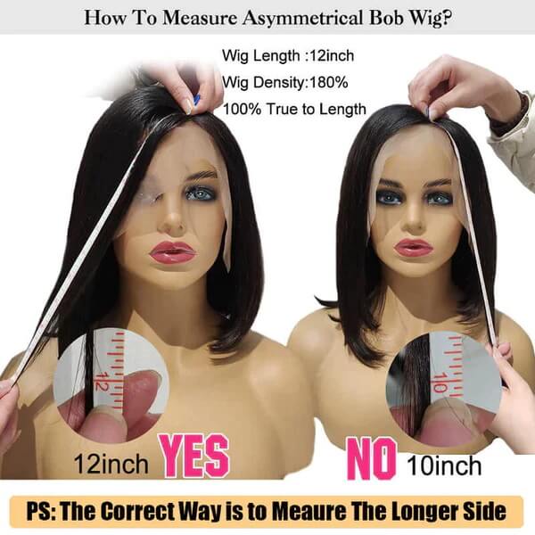 Asymmetrical Bob Wigs Bob Wigs HD Lace Wig with With Side Parting Short Cut Wigs