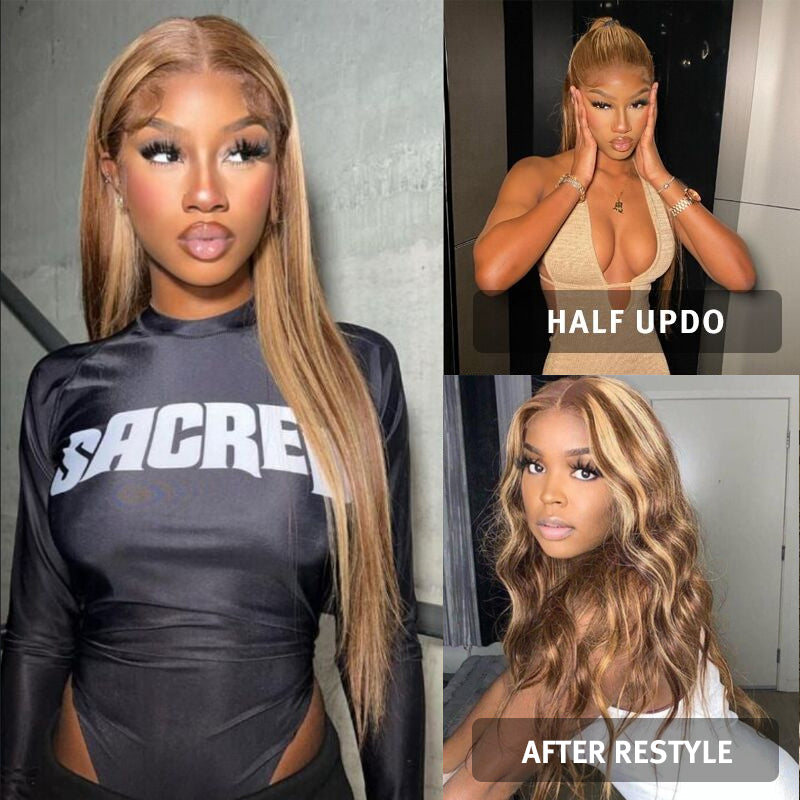 4/27 Highlight Straight Lace Front Wigs 4x4/13x4/13x6 HD Lace Front Human Hair Wigs