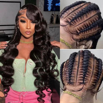 13x6 HD Full Lace Frontal Wigs Invisible HD Lace Body Wave Front Wigs Pre Bleached Knots Plucked Hairline