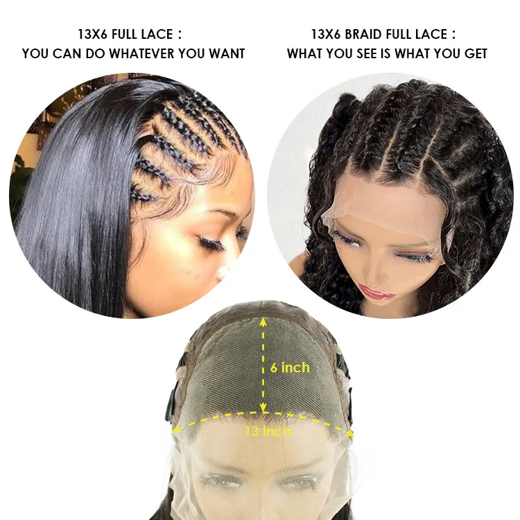 13x6 HD Full Lace Frontal Wigs Invisible HD Lace Curly Front Wigs Pre Bleached Knots Plucked Hairline