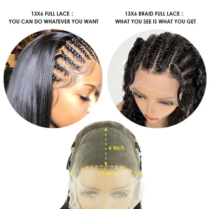 13x6 HD Full Lace Frontal Wigs Invisible HD Lace Curly Front Wigs Pre Bleached Knots Plucked Hairline