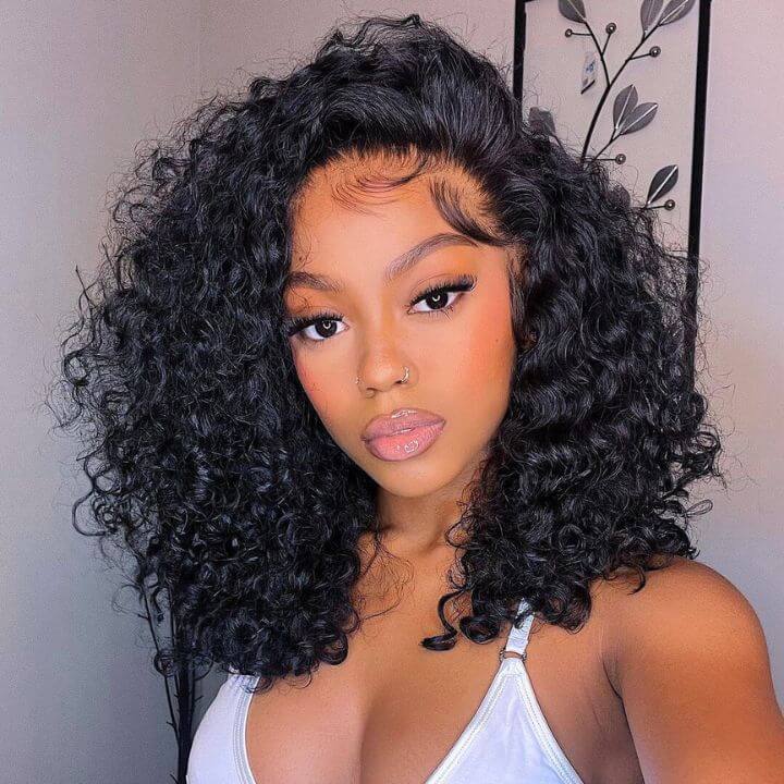 Pre Cut Wigs Curly Bob Wig HD Lace Wigs Glueless Human Hair Wigs Beginner Friendly