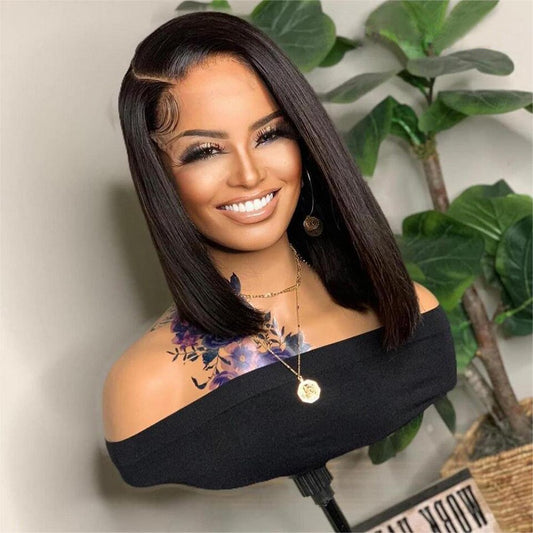 Asymmetrical Bob Wigs Bob Wigs HD Lace Wig with With Side Parting Short Cut Wigs