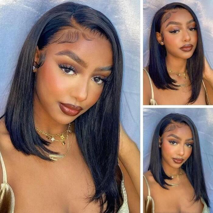 Asymmetrical Bob Wigs Bob Wigs HD Lace Wig with With Side Parting Short Cut Wigs