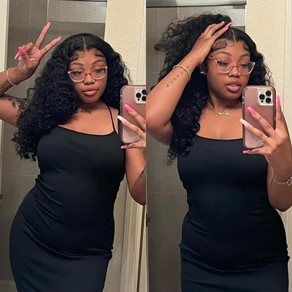 4C Edges | Water Wave Kinky Edges Free Parting 13x4 Undetectable Lace Front Wig