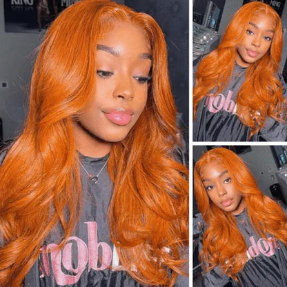 Subella Hair Ginger Color 13x4 HD Lace Front Wig Body Wave Colored Human Hair Wigs