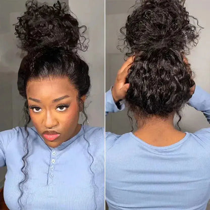 360 Lace Water Wave Invisi Draw String Wear Go Wig Pre-Bleached Pre-Cut Lace Glueless Wig | BGMgirl Hair