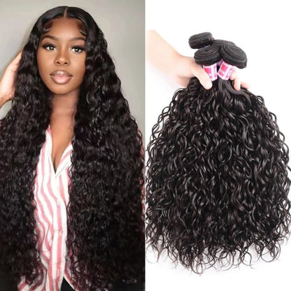 Brazilian Water Wave Virgin Human Hair 3 Bundles 100% Unprocessed Virgin Human Hair Extension