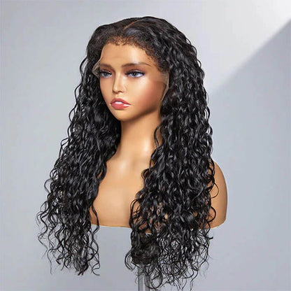 4C Edges | Water Wave Kinky Edges Free Parting 13x4 Undetectable Lace Front Wig