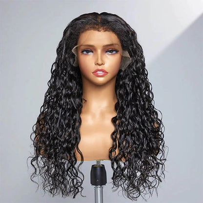 4C Edges | Water Wave Kinky Edges Free Parting 13x4 Undetectable Lace Front Wig