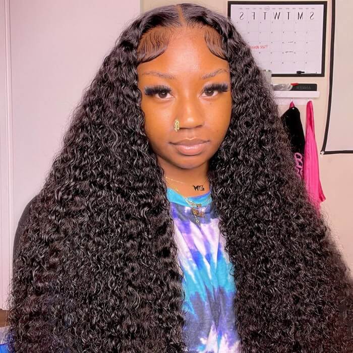 Put On And Go Pre-Cut 4x4 /13x4 HD Lace Wig Water Wave Human Hair Wig with Breathable Cap  Easy to Install