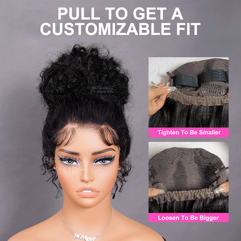 360 Lace Water Wave Invisi Draw String Wear Go Wig Pre-Bleached Pre-Cut Lace Glueless Wig | BGMgirl Hair