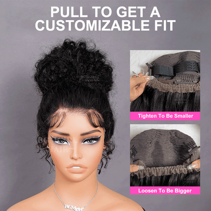 360 Lace Water Wave Invisi Draw String Wear Go Wig Pre-Bleached Pre-Cut Lace Glueless Wig | BGMgirl Hair