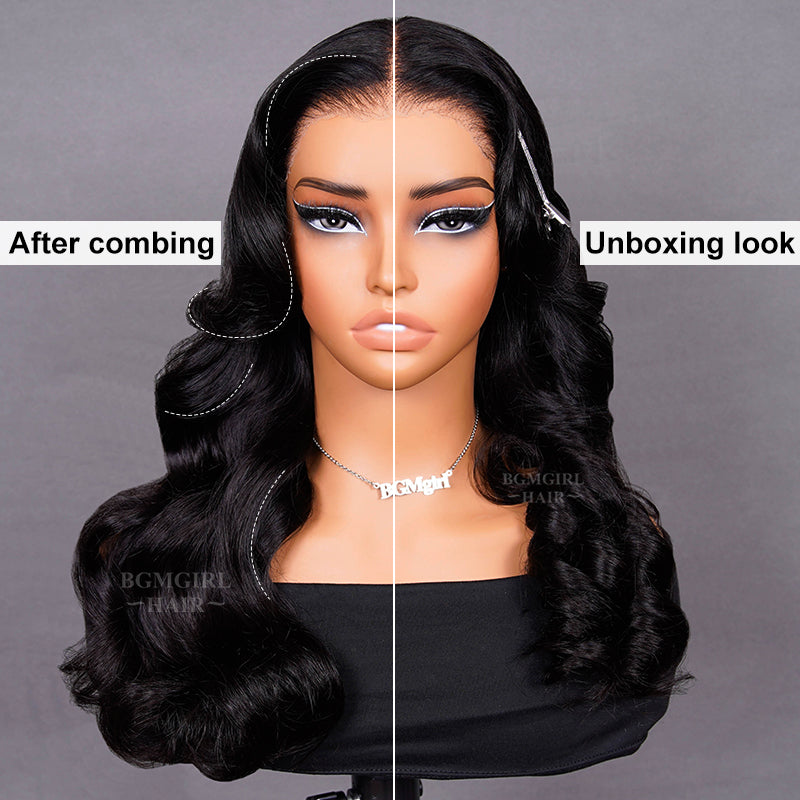 Face-Framing Layered Cut Body Wave 9x6 Wear Go Wig Transparent Lace Glueless Wig | BGMgirl Hair